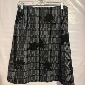 Margaret M Black and Gray A-Line Skirt